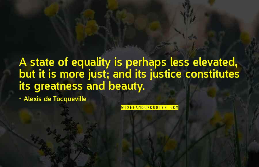 Merchhants Quotes By Alexis De Tocqueville: A state of equality is perhaps less elevated,