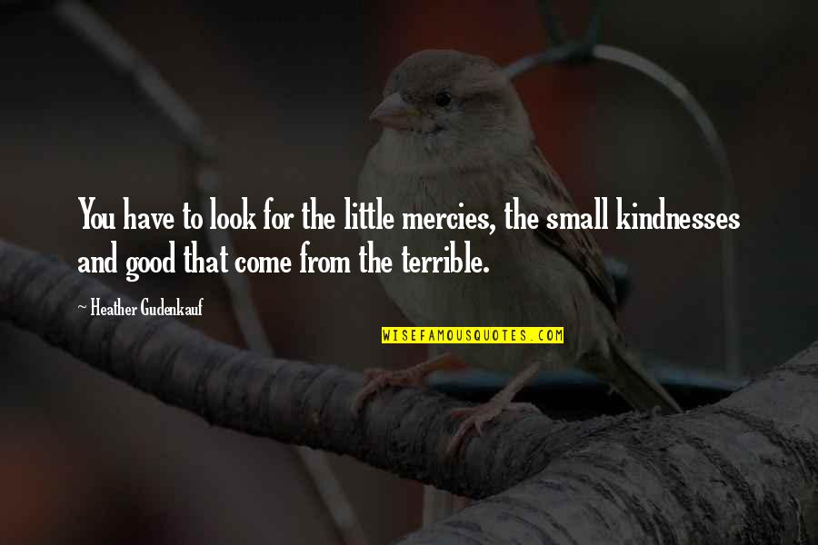 Mercies Quotes By Heather Gudenkauf: You have to look for the little mercies,