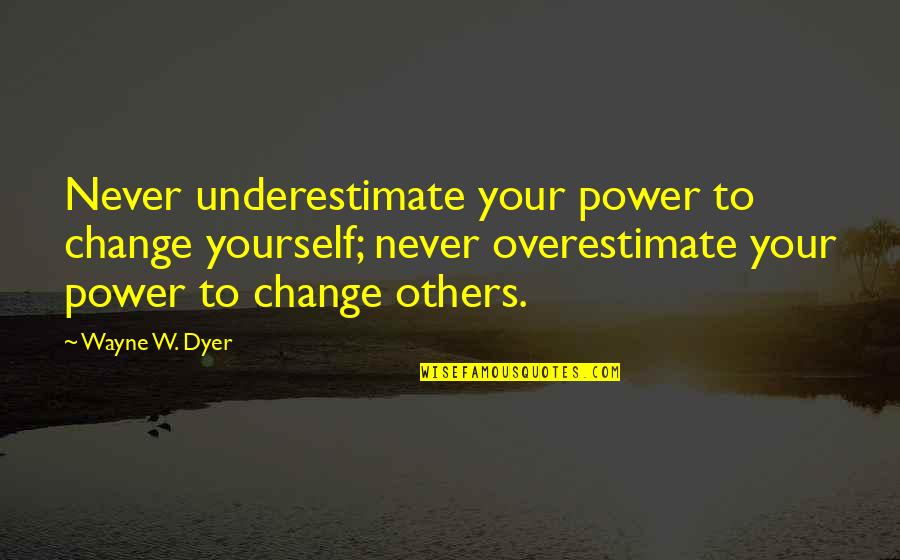 Merck Historical Quotes By Wayne W. Dyer: Never underestimate your power to change yourself; never