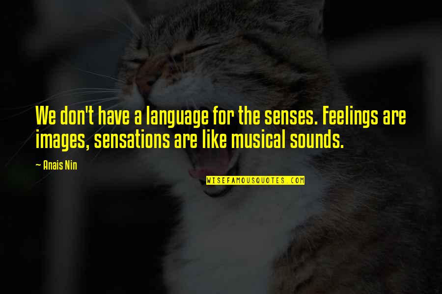 Merck Singapore Quotes By Anais Nin: We don't have a language for the senses.