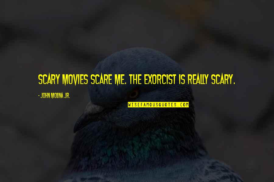 Mercurochrome Antiseptic Quotes By John Molina Jr.: Scary movies scare me. The Exorcist is really