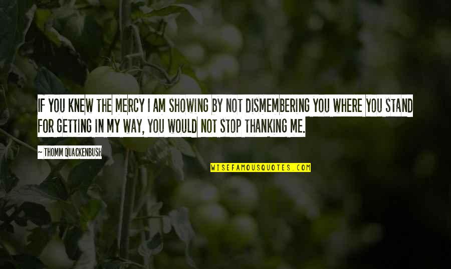 Mercy Me Quotes By Thomm Quackenbush: If you knew the mercy I am showing