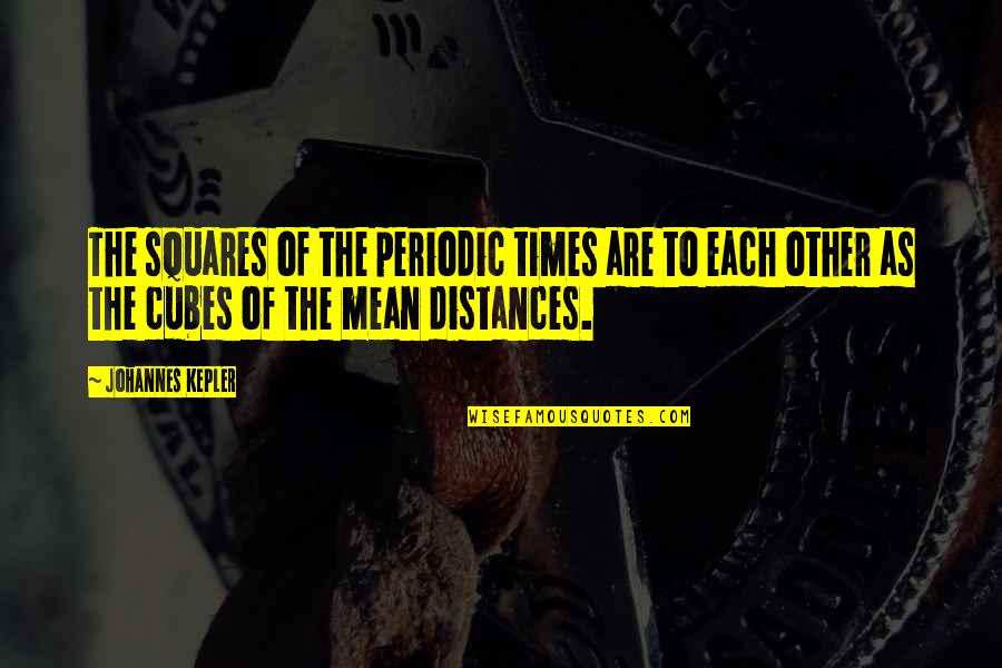 Merdas E Quotes By Johannes Kepler: The squares of the periodic times are to