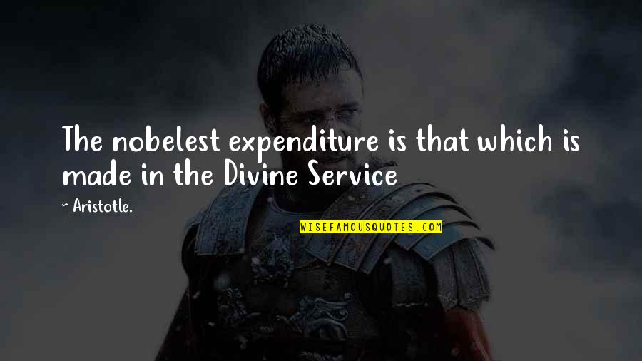 Merdiques Quotes By Aristotle.: The nobelest expenditure is that which is made