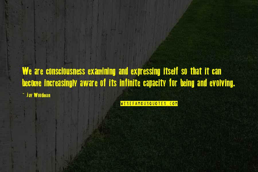 Mere Jazbaat Quotes By Jay Woodman: We are consciousness examining and expressing itself so Mere Jazbaat Quotes By Jay Woodman: We are consciousness examining and expressing itself so