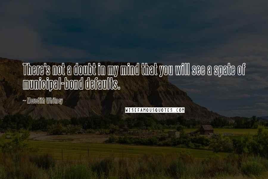 Meredith Whitney quotes: There's not a doubt in my mind that you will see a spate of municipal-bond defaults.