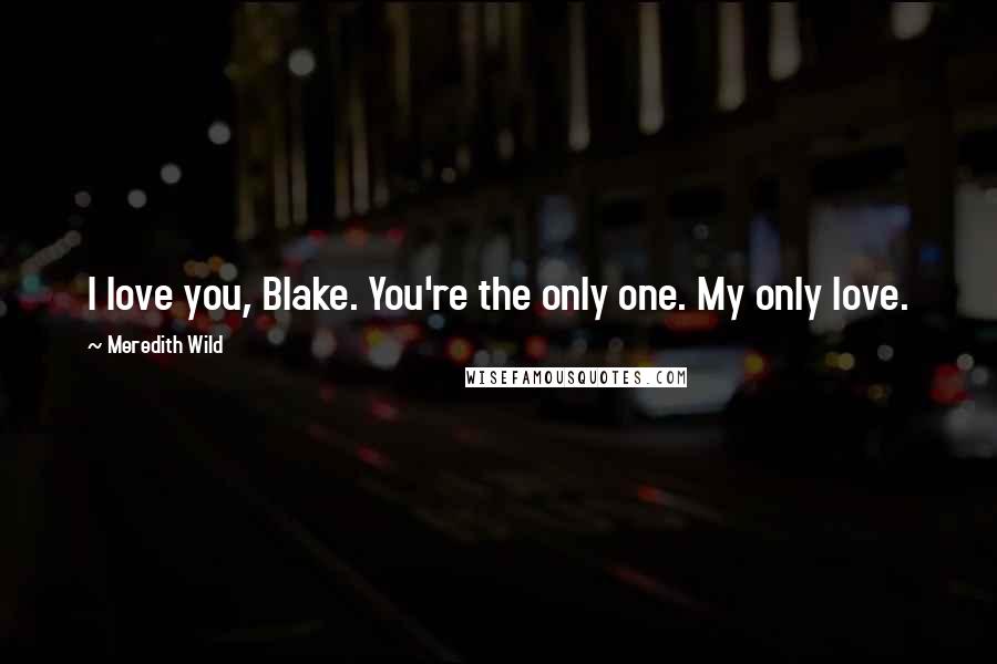 Meredith Wild quotes: I love you, Blake. You're the only one. My only love.