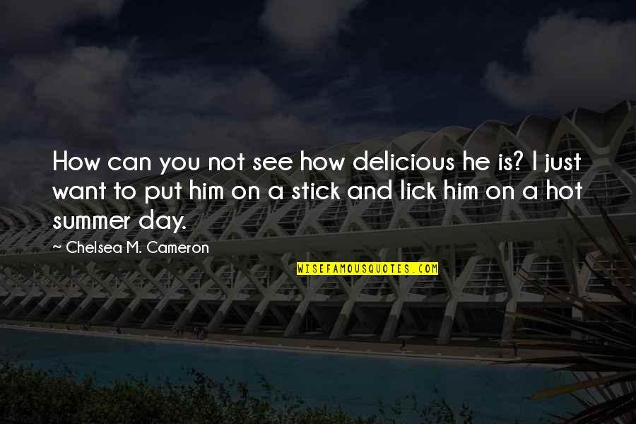 Merekate Quotes By Chelsea M. Cameron: How can you not see how delicious he Merekate Quotes By Chelsea M. Cameron: How can you not see how delicious he