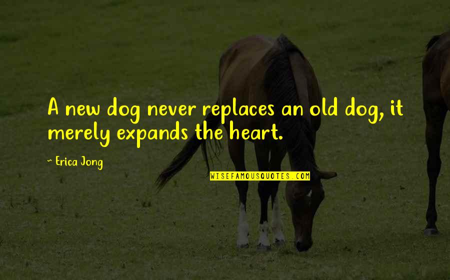 Merely Quotes By Erica Jong: A new dog never replaces an old dog,