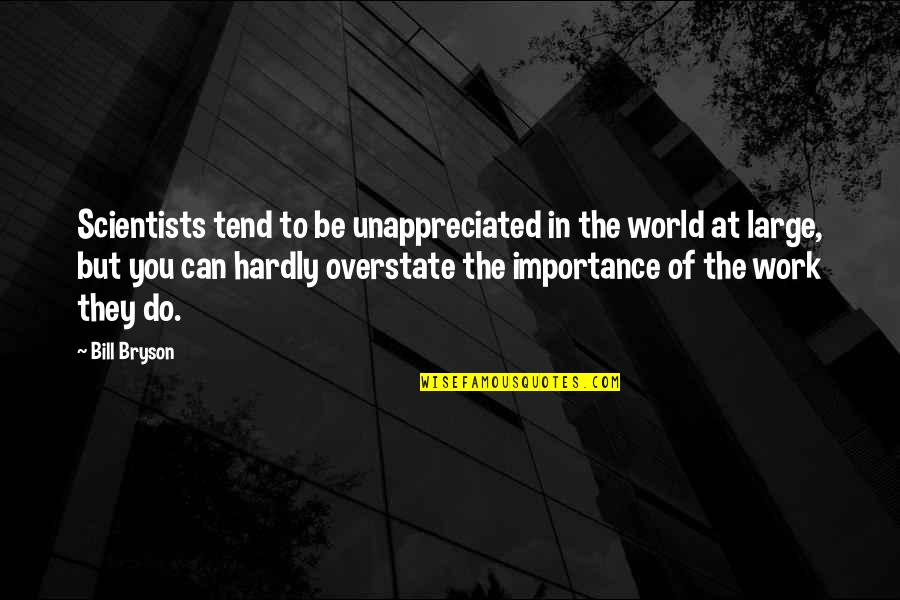 Merenda Wallpaper Quotes By Bill Bryson: Scientists tend to be unappreciated in the world
