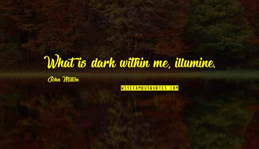 Merensky Library Quotes By John Milton: What is dark within me, illumine.