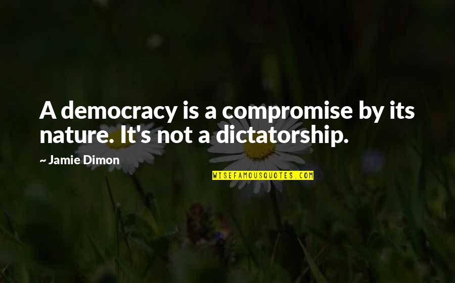 Merhaba In English Quotes By Jamie Dimon: A democracy is a compromise by its nature.