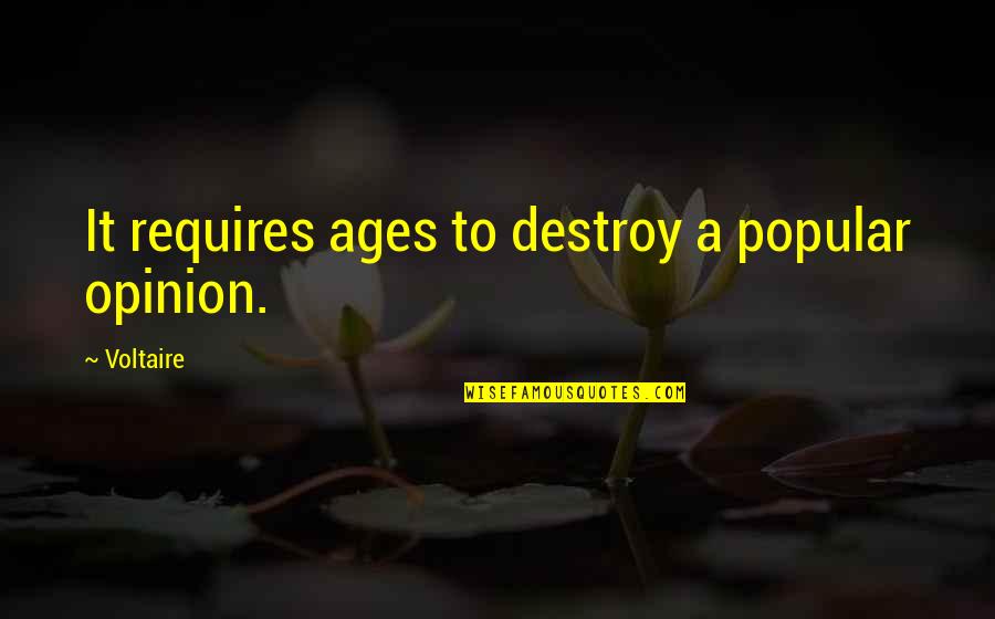 Meric Quotes By Voltaire: It requires ages to destroy a popular opinion.