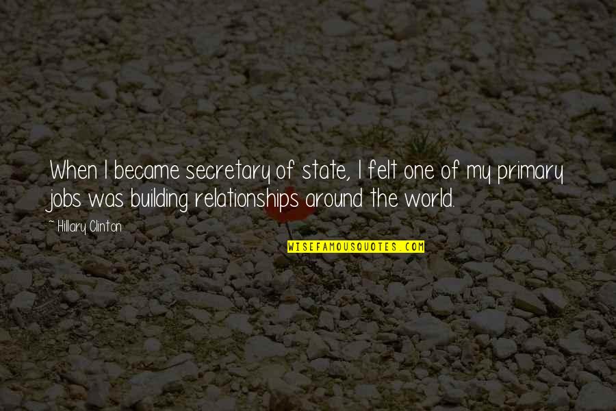 Merical Hearing Quotes By Hillary Clinton: When I became secretary of state, I felt Merical Hearing Quotes By Hillary Clinton: When I became secretary of state, I felt