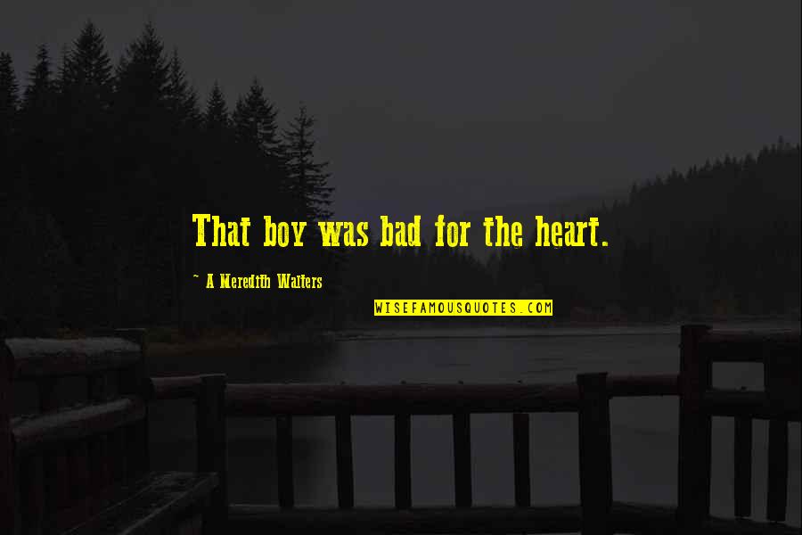 Merichkas Joliet Quotes By A Meredith Walters: That boy was bad for the heart.