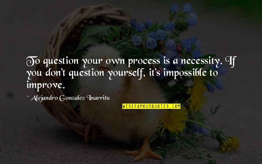 Mericle Construction Quotes By Alejandro Gonzalez Inarritu: To question your own process is a necessity.