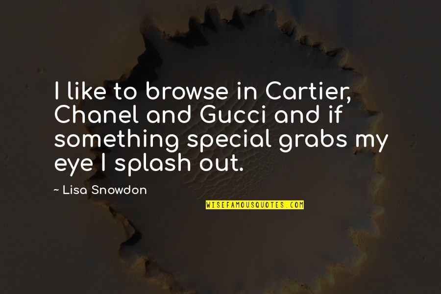 Merika Jones Quotes By Lisa Snowdon: I like to browse in Cartier, Chanel and
