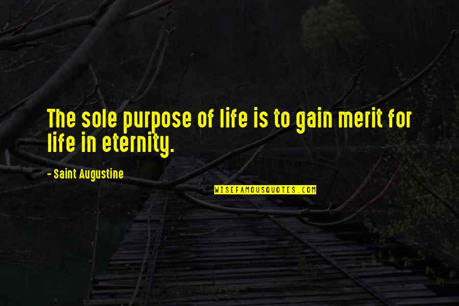 Merit Quotes By Saint Augustine: The sole purpose of life is to gain
