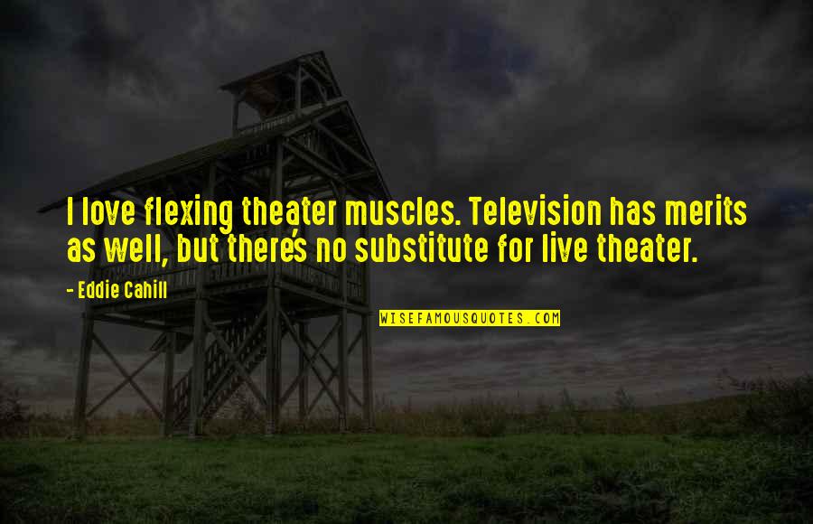 Merits Quotes By Eddie Cahill: I love flexing theater muscles. Television has merits
