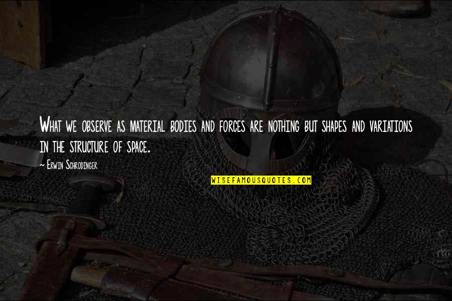 Merjanian Quotes By Erwin Schrodinger: What we observe as material bodies and forces Merjanian Quotes By Erwin Schrodinger: What we observe as material bodies and forces