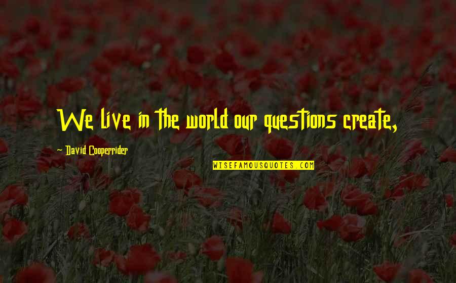 Merlano Complices Quotes By David Cooperrider: We live in the world our questions create,