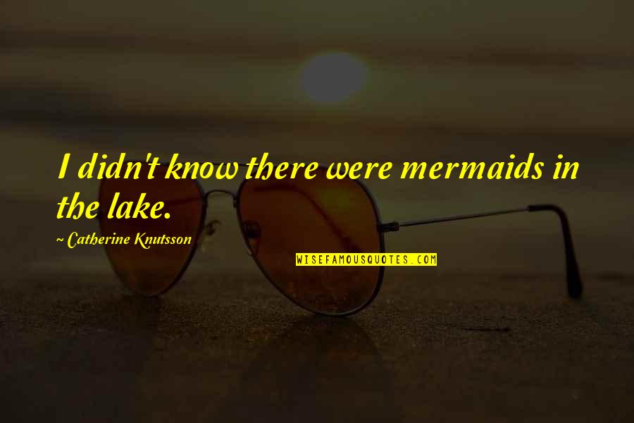 Mermaids Quotes By Catherine Knutsson: I didn't know there were mermaids in the