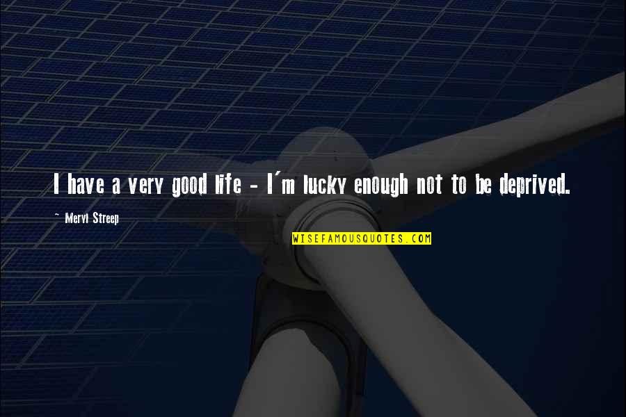 Merolla Gold Quotes By Meryl Streep: I have a very good life - I'm
