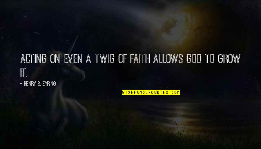 Merrins Dance Quotes By Henry B. Eyring: Acting on even a twig of faith allows Merrins Dance Quotes By Henry B. Eyring: Acting on even a twig of faith allows