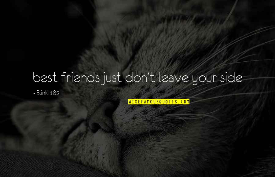 Merrin's Quotes By Blink-182: best friends just don't leave your side Merrin's Quotes By Blink-182: best friends just don't leave your side