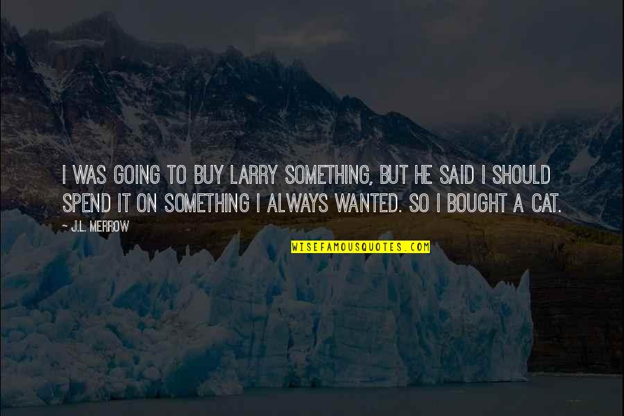 Merrow Quotes By J.L. Merrow: I was going to buy Larry something, but Merrow Quotes By J.L. Merrow: I was going to buy Larry something, but