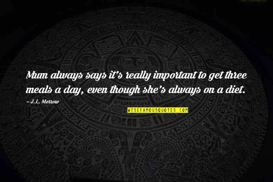 Merrow Quotes By J.L. Merrow: Mum always says it's really important to get Merrow Quotes By J.L. Merrow: Mum always says it's really important to get