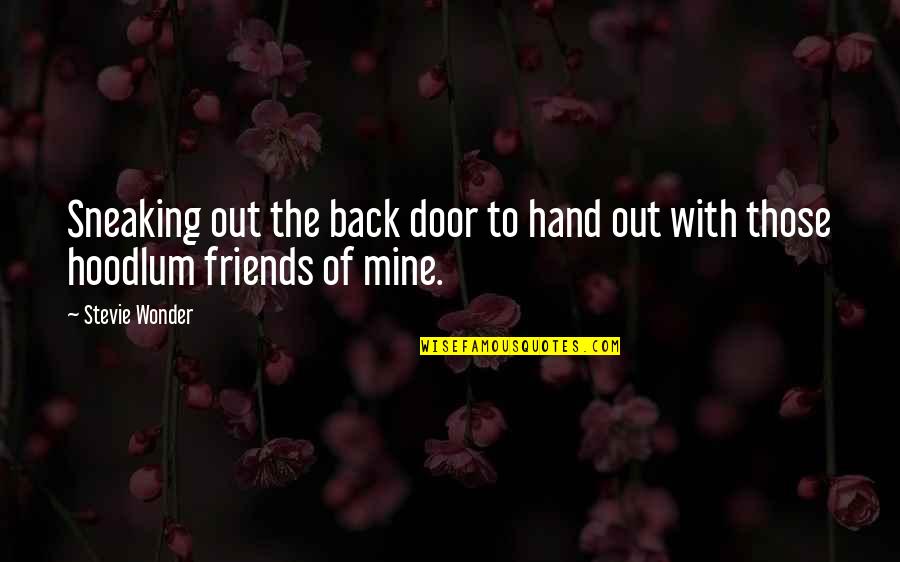 Mersham Quotes By Stevie Wonder: Sneaking out the back door to hand out