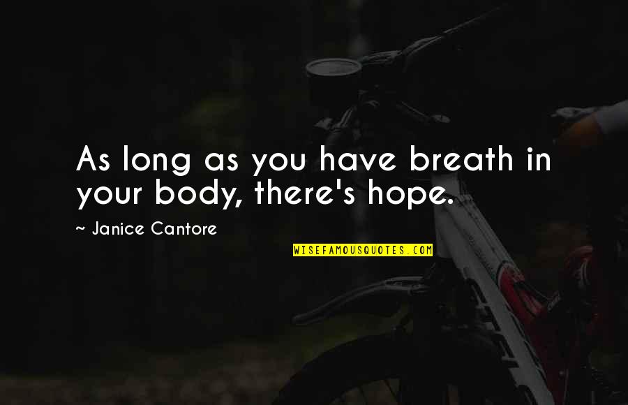 Mervellous Quotes By Janice Cantore: As long as you have breath in your