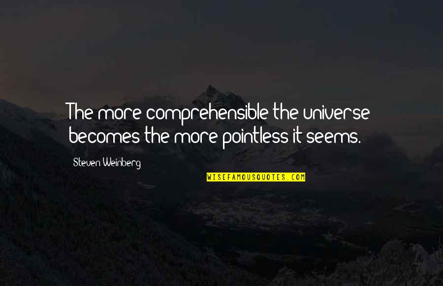 Meryl Streep Empathy Quotes By Steven Weinberg: The more comprehensible the universe becomes the more