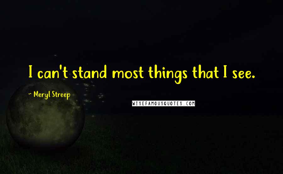 Meryl Streep quotes: I can't stand most things that I see.
