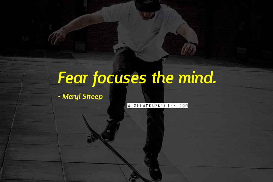 Meryl Streep quotes: Fear focuses the mind.