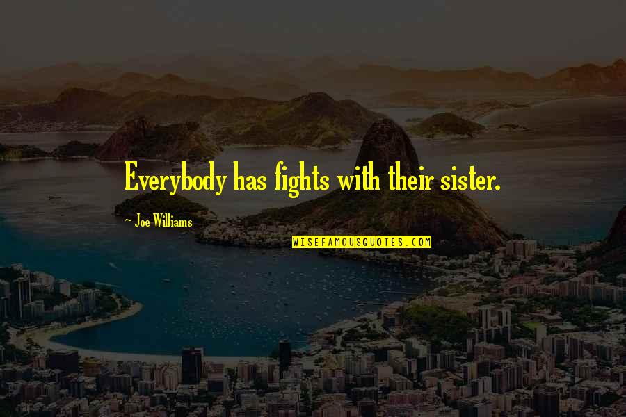 Mesben Quotes By Joe Williams: Everybody has fights with their sister.