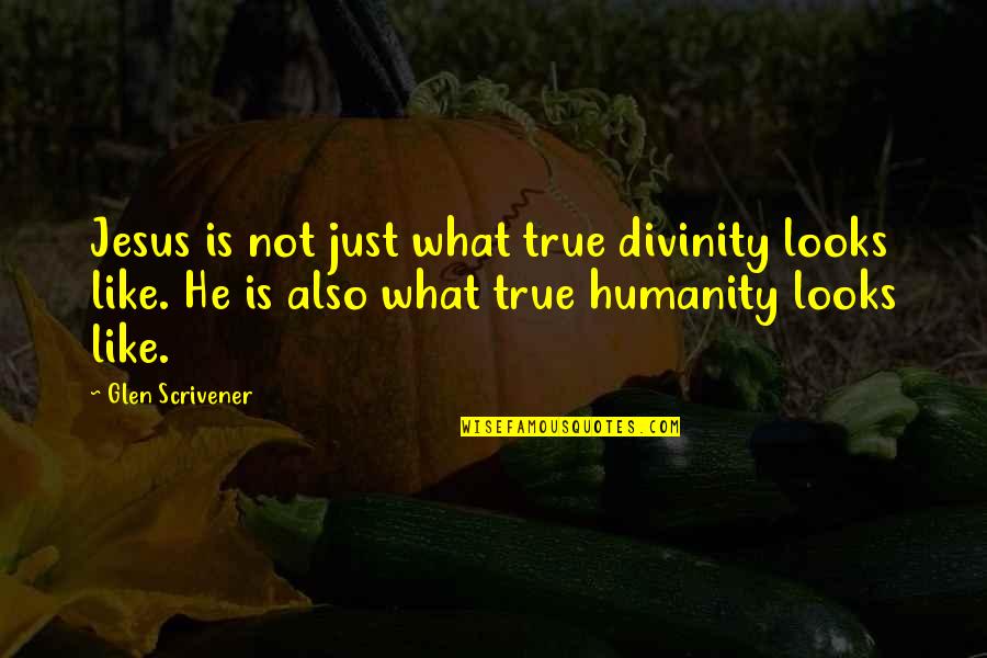 Meshed Gears Quotes By Glen Scrivener: Jesus is not just what true divinity looks Meshed Gears Quotes By Glen Scrivener: Jesus is not just what true divinity looks