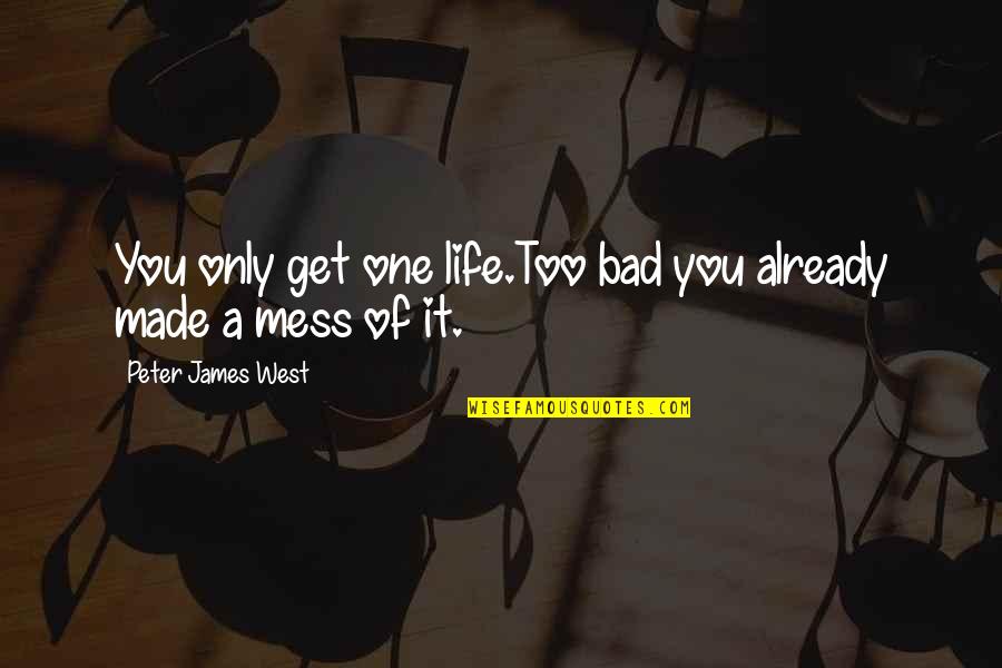 Mess Of Your Life Quotes By Peter James West: You only get one life.Too bad you already Mess Of Your Life Quotes By Peter James West: You only get one life.Too bad you already