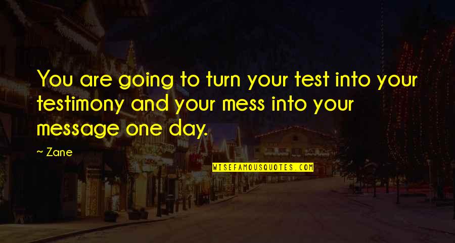 Mess With One Mess With All Quotes By Zane: You are going to turn your test into