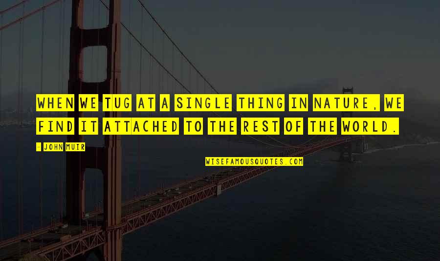 Message To My Haters Quotes By John Muir: When we tug at a single thing in