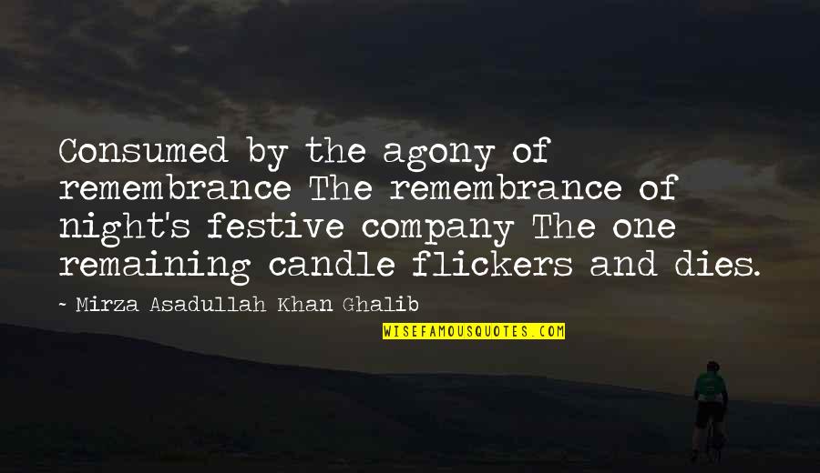 Messages From The Masters Quotes By Mirza Asadullah Khan Ghalib: Consumed by the agony of remembrance The remembrance Messages From The Masters Quotes By Mirza Asadullah Khan Ghalib: Consumed by the agony of remembrance The remembrance