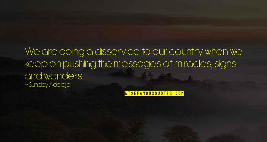 Messages Of Miracles Quotes By Sunday Adelaja: We are doing a disservice to our country