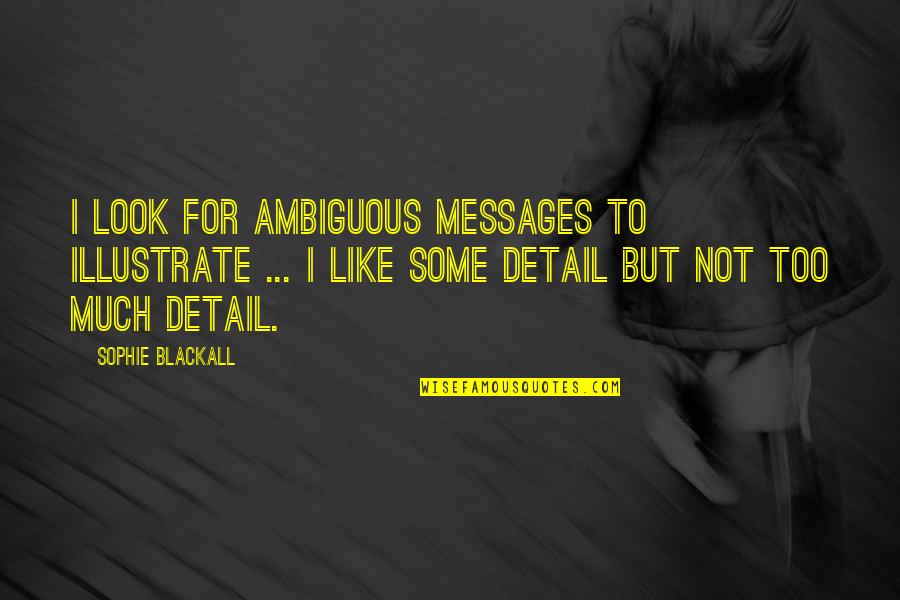 Messages Quotes By Sophie Blackall: I look for ambiguous messages to illustrate ...