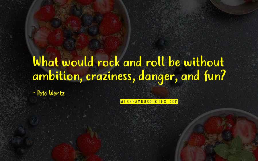 Messangers Quotes By Pete Wentz: What would rock and roll be without ambition,