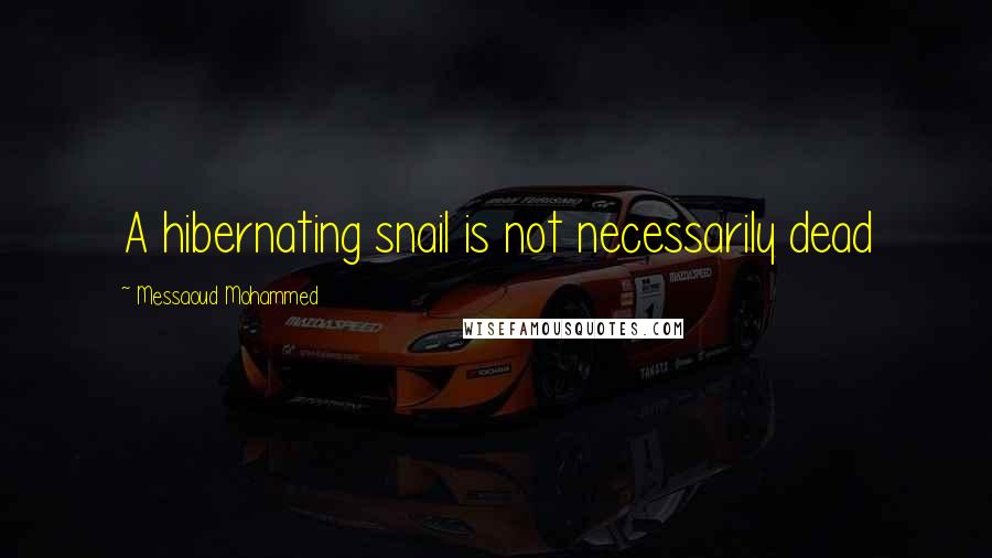 Messaoud Mohammed quotes: A hibernating snail is not necessarily dead