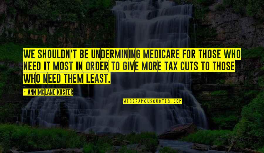 Messing Up And Moving On Quotes By Ann McLane Kuster: We shouldn't be undermining Medicare for those who