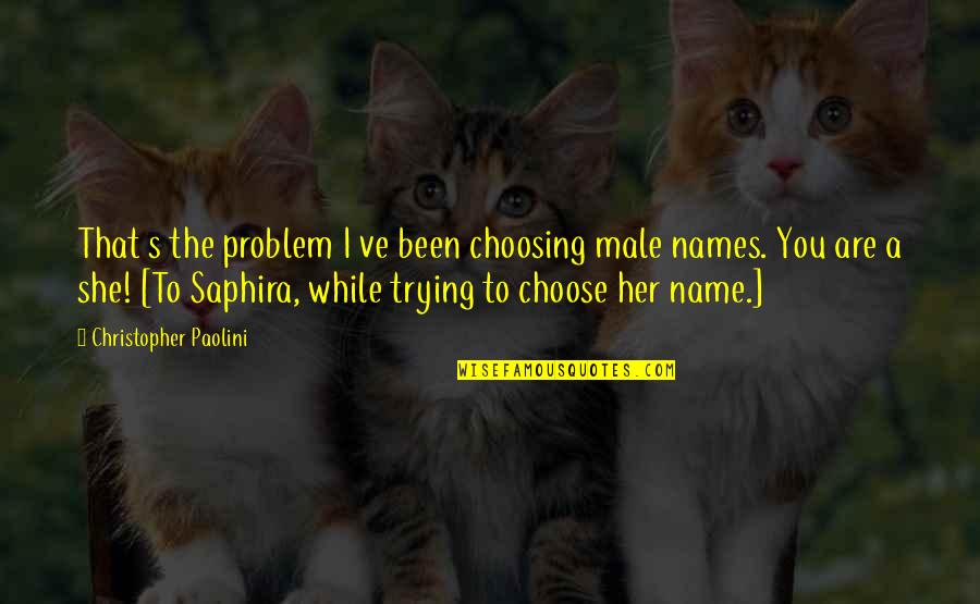 Mesteyfilmsproductions Quotes By Christopher Paolini: That s the problem I ve been choosing