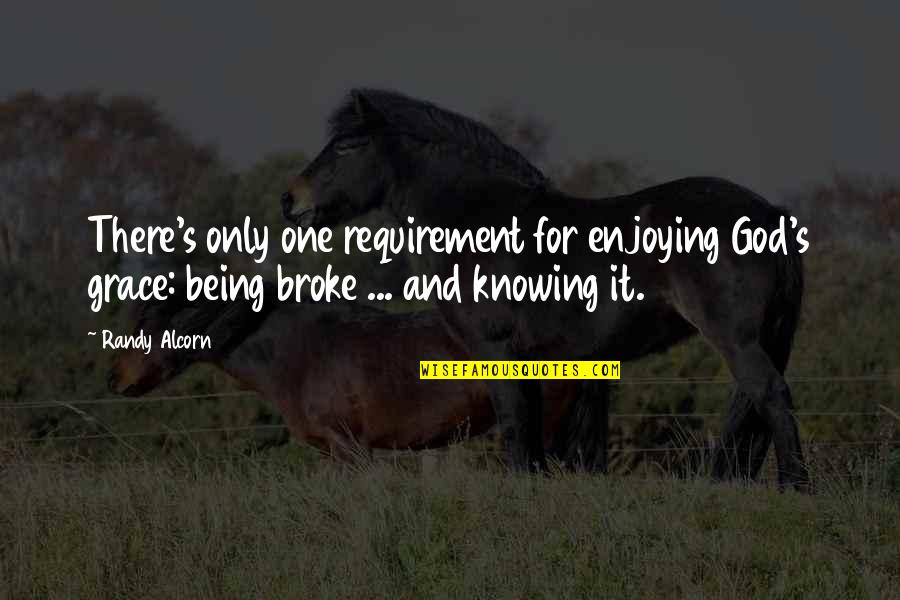 Mesulid Quotes By Randy Alcorn: There's only one requirement for enjoying God's grace: Mesulid Quotes By Randy Alcorn: There's only one requirement for enjoying God's grace: