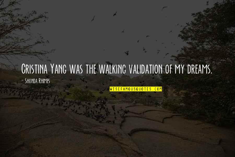 Mesulid Quotes By Shonda Rhimes: Cristina Yang was the walking validation of my Mesulid Quotes By Shonda Rhimes: Cristina Yang was the walking validation of my